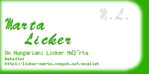 marta licker business card